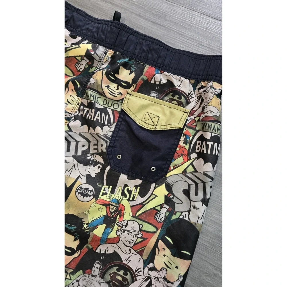 DC Comics Batman Men's Swim Trunks Board Shorts Medium Retro Robin Superman